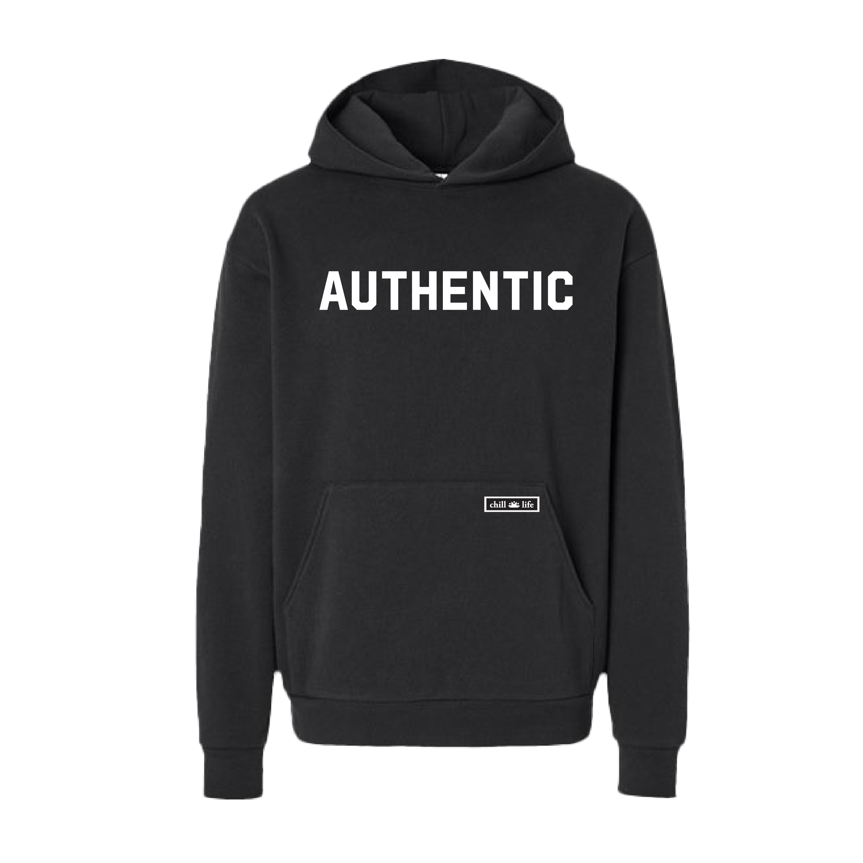 AUTHENTIC Hoodie Black – chill life style