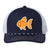 next play goldfish rope trucker cap-navy,white or columbia blue- collab with The Game