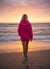 Zen Zip Chenille Applique Hoodie - Bermuda Pink