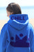 Chenille Appliqué ZEN ZIP Hoodie – Sapphire Blue