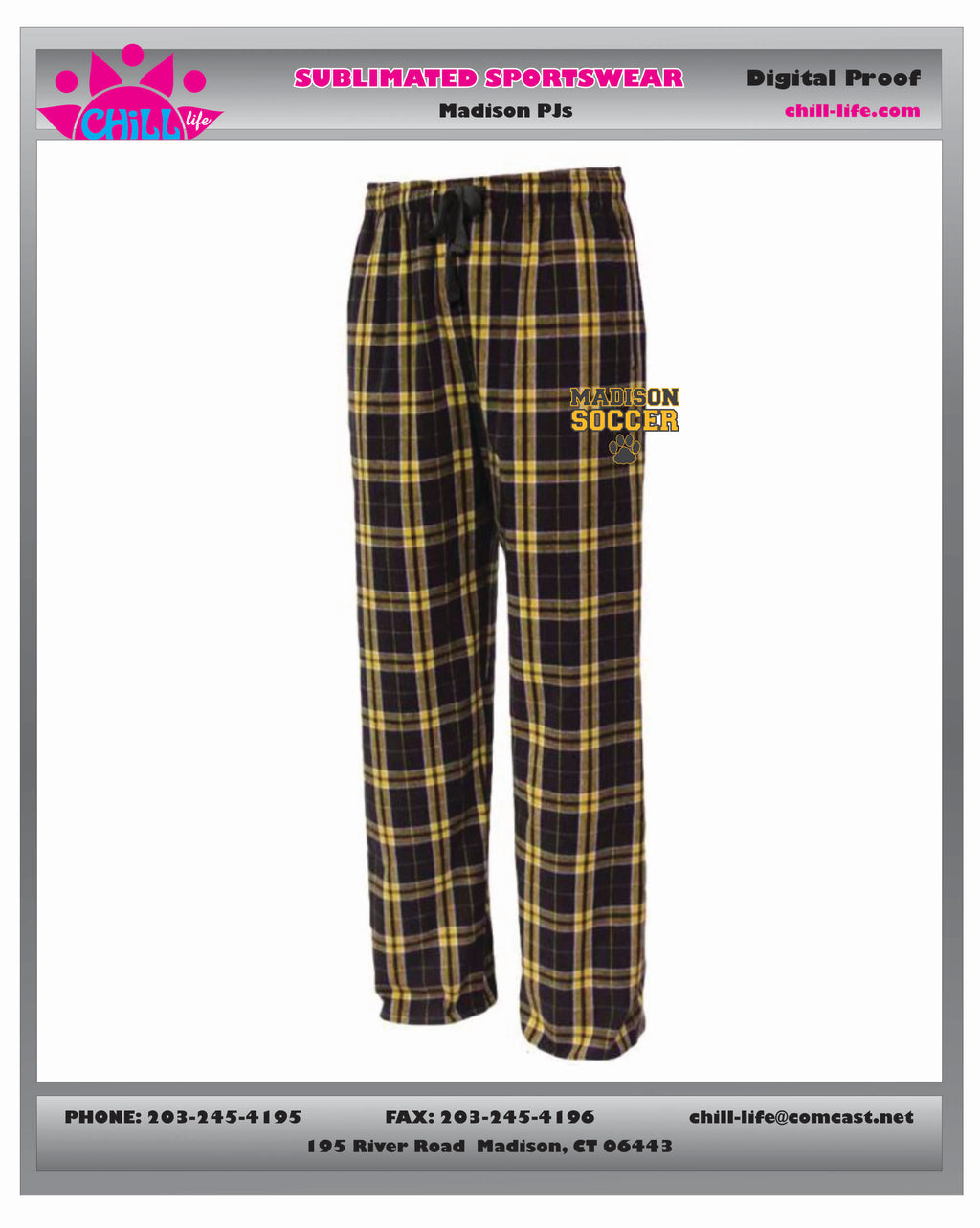 MADISON YOUTH SOCCER FLANNEL PJS
