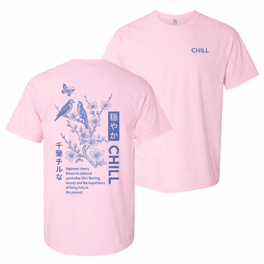 CHILL Sakura  tee- Blossom Pink or Ivory