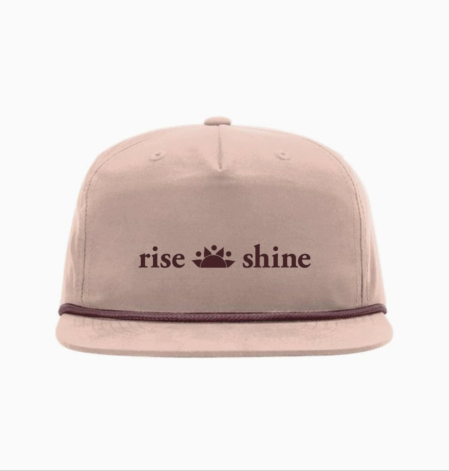 rise and shine Flat Bill with Braid cap Peach/Maroon