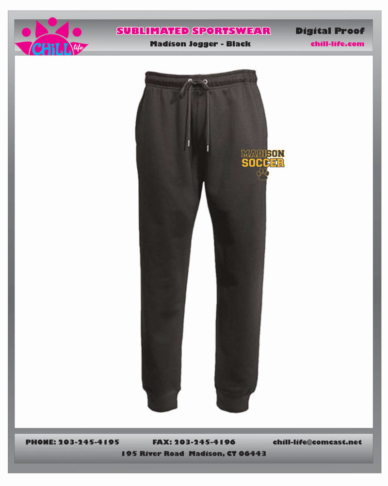 MADISON YOUTH SOCCER OPEN BOTTOM SWEATS-BLACK OR GRAY