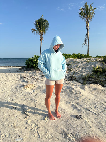 Zen Zip Essentials Hoodie in Chambray Blue – chill life style Zen Zip Essentials Hoodie in Chambray Blue – chill life style