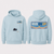 NVR GV UP WAVES ZENIP HOODIE-CHAMBRAY, COOL GREY, BLACK OR IVORY