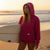 Zen Zip Serenity Applique Hoodie-Rasberry/Pink