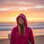 Zen Zip Serenity Applique Hoodie-Rasberry/Pink