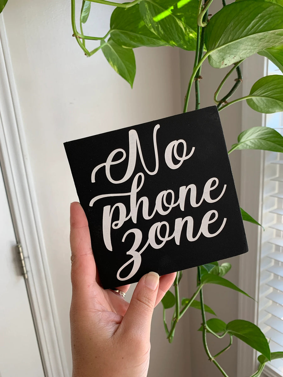 No Phone Zone Sign: Family Time (5x5 inch)