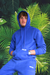 Chenille Appliqué ZEN ZIP Hoodie – Sapphire Blue