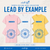 SET THE TONE Lead By Example tee- pink,white or yellow