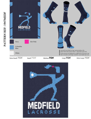 Medfield Girls Lacrosse Crew Length Socks