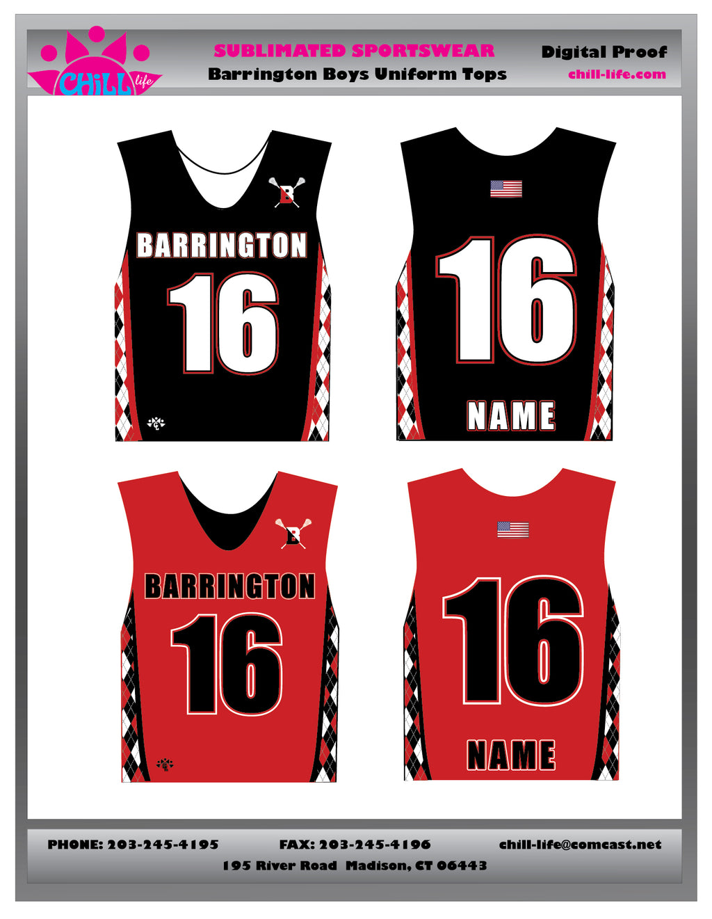 Barrington Lacrosse Uniform Top