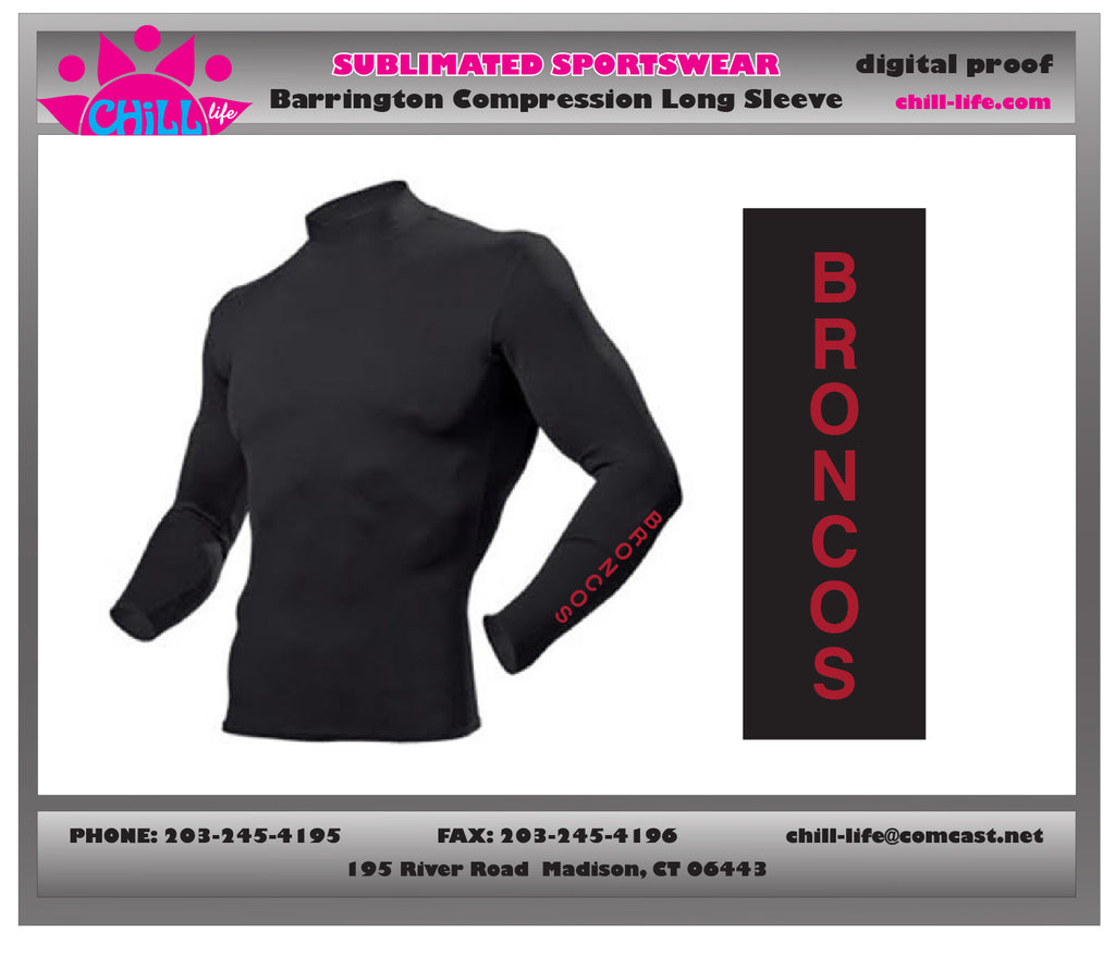 Barrington Lacrosse Long Sleeve Compression Shirt-Black