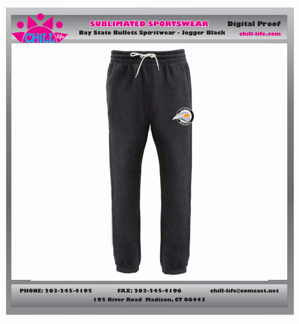 Bay State Bullets Joggers-NEW LOGO-BLACK