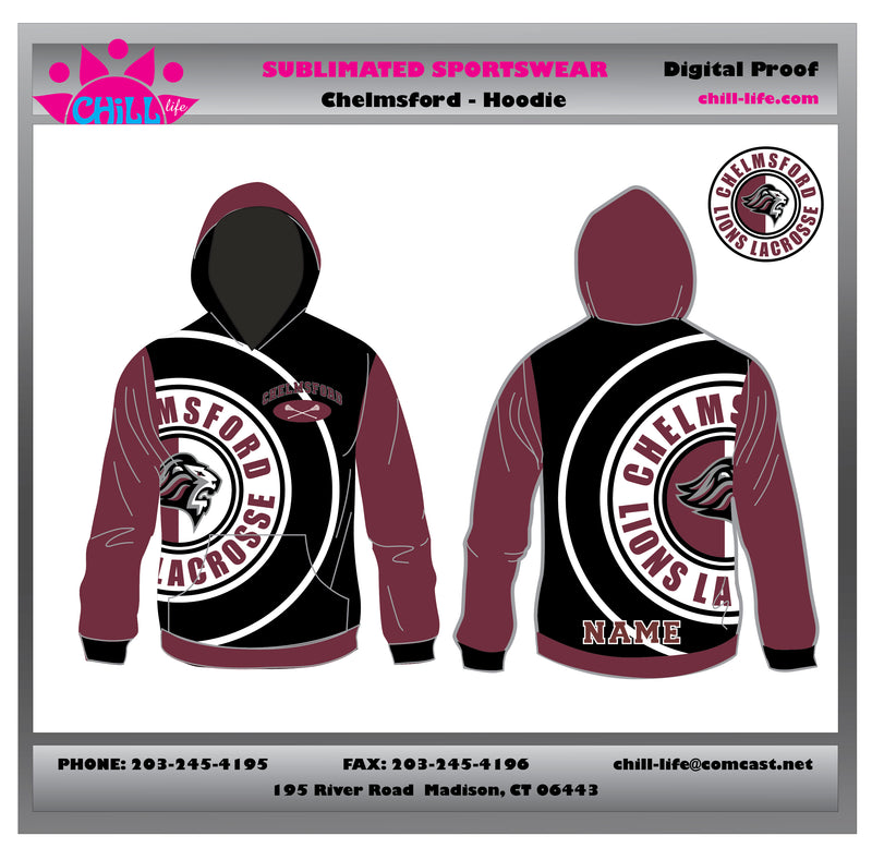 CHELMSFORD LACROSSE SUBLIMATED PERFORMANCE FABRIC HOODIE-UNISEX