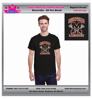 Montville Lacrosse Cotton Short sleeve tee-BLACK OR GRAY