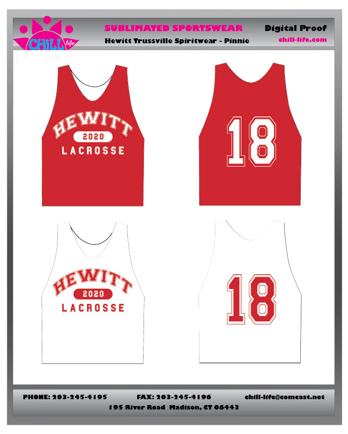 Hewitt Lacrosse Practice Pinnie-Reversible