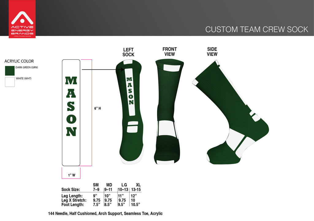 Mason Lacrosse Crew Length Lacrosse Sock