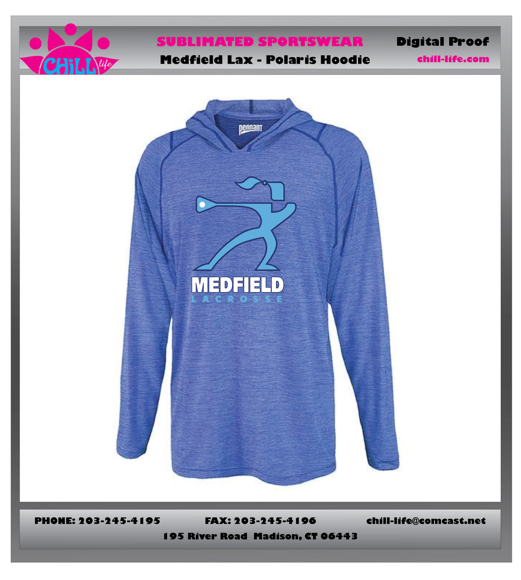 Medfield Girls Lacrosse Long Sleeve Performance Polaris Hoodie-UNISEZ sizing