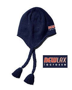 New Lax Navy Knit Hat with Flaps