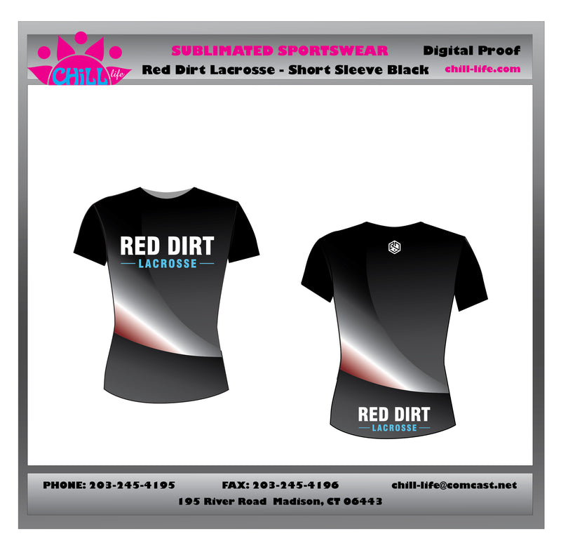 Red Dirt Lacrosse Short Sleeve Shooter-sublimated (primary BLACK)