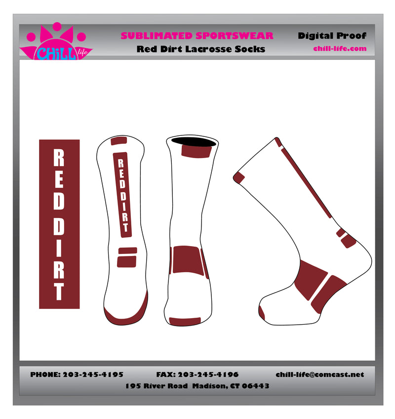 Red Dirt Lacrosse Crew Length Socks
