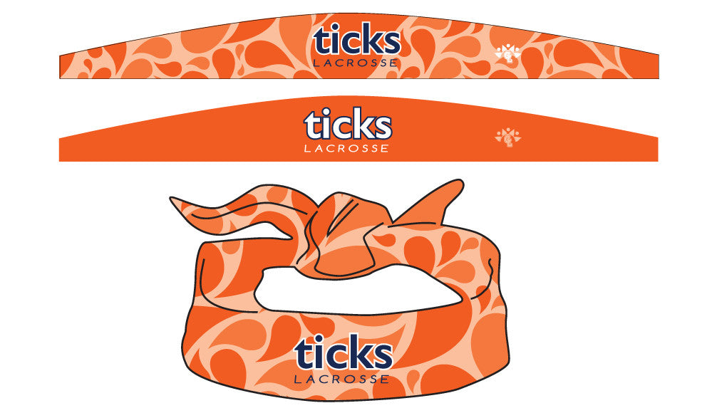 TICKS Sublimated reversible tie bandana OR headband