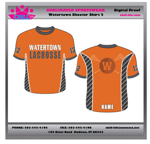 BUNDLED 3 PC SET-Watertown Lacrosse Boys Sublimated Shooter Shirt for Under Game Uniform