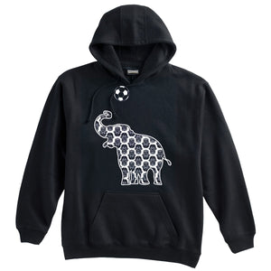 Elephant with Soccer Ball Soccer Heavyweight Hoodie