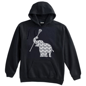 Elephant with Lacrosse Stick Lacrosse  Heavyweight Hoodie