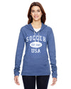 Soccer Eco Jersey Pullover Hoodie-Vintage Distressed Established Date USA