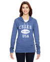 Cheerleading Eco Jersey Pullover Hoodie-Vintage Distressed Established Date USA