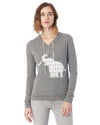 Elephant with Field Hockey Stick Field Hockey Eco Jersey Pullover Hoodie Animal Sports Collection