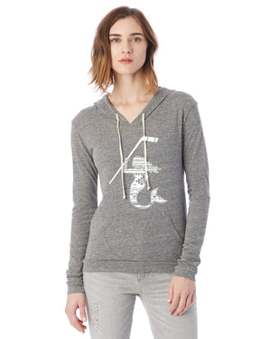 Mermaid with Hockey Stick Hockey Eco Jersey Pullover Hoodie Animal Sports Collection