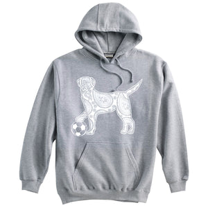 Dog with Soccer Ball Soccer Heavyweight Hoodie