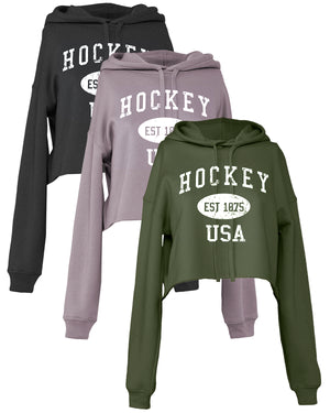 Cropped Hockey Hoodie Vintage USA