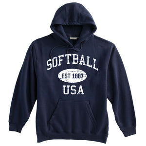 Softball Sweatshirt-Vintage Distressed Established Date USA